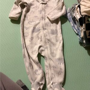 Carter's Cream Footed One-Piece with Gray Woodland Animals